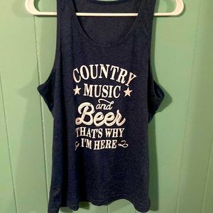Country Music and Beer That’s Why I’m Here women’s racerback tank. Never worn.
